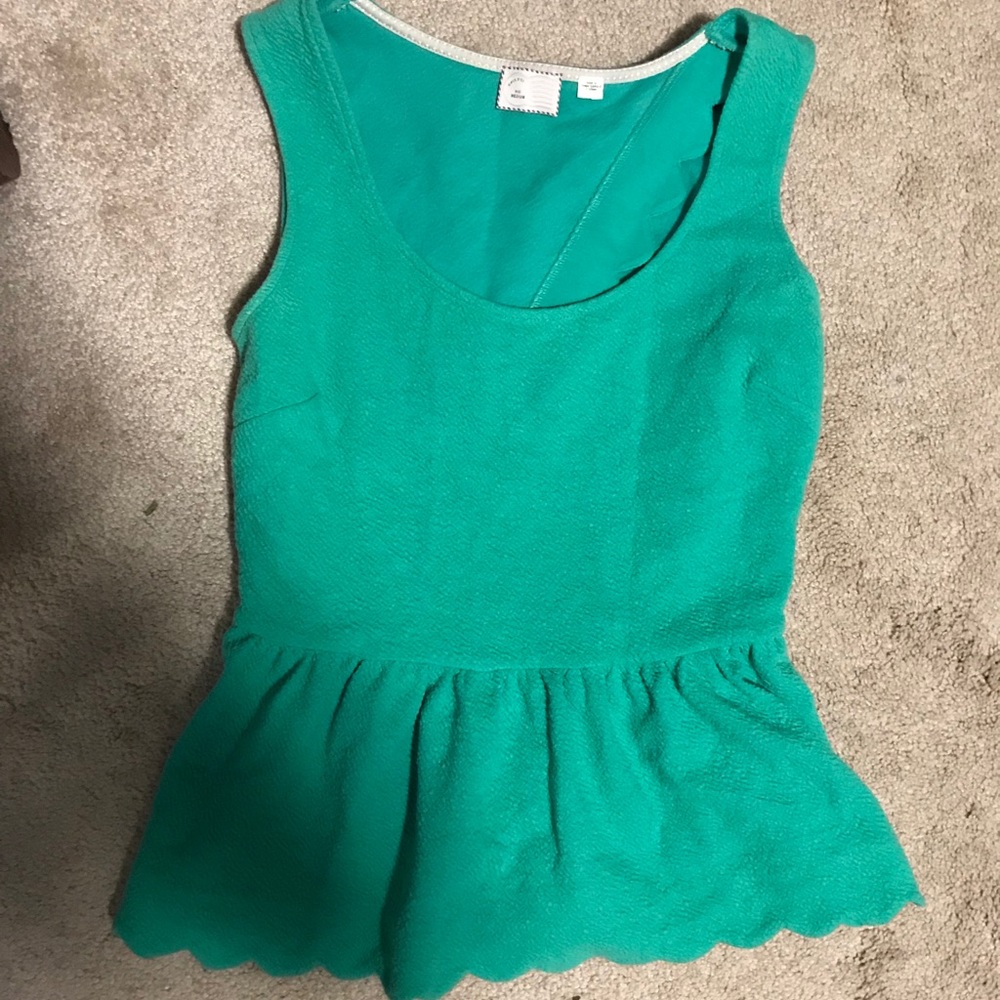 Anthropologie Green Peplum Shirt